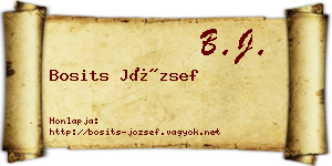 Bosits József névjegykártya