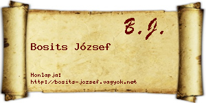 Bosits József névjegykártya